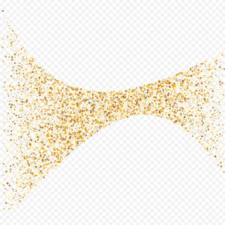 Yellow Round Anniversary Transparent Background. Effect Rain Invitation. Gold Shine Golden Backdrop. Confetti Luxury Postcard.のイラスト素材