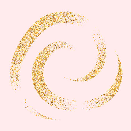 Golden Shine Anniversary Pink Background. Rich Splash Design. Gold Sparkle Luxury Banner. Sequin Bright Illustration.のイラスト素材