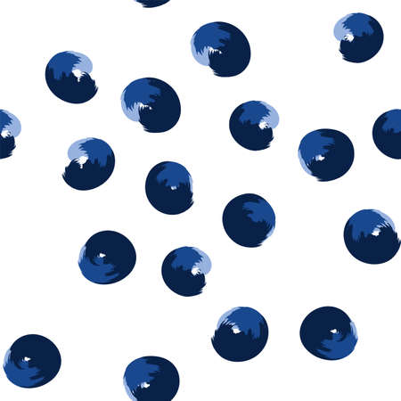 Blue Stain Vector Seamless Pattern. Retro Brushstroke Pattern. Indigo Abstract Smear Texture.のイラスト素材