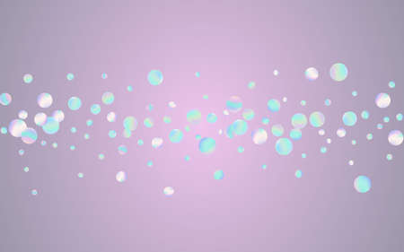 Hologram Dot Vector Blue Background. Colored Carnival Confetti Wallpaper. Top Banner. Colorful Celebration Illustration.のイラスト素材