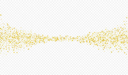 Golden Rain Luxury Transparent Background. Falling Sequin Design. Yellow Shine Rich Banner. Dust Paper Postcard.のイラスト素材