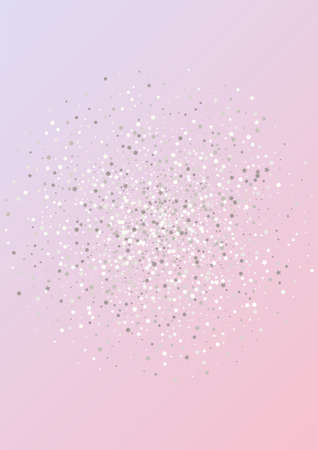 White Sequin Holiday Pink Background. Shiny Polka Backdrop. Silver Dust Rich Texture. Circle Luxury Banner.のイラスト素材