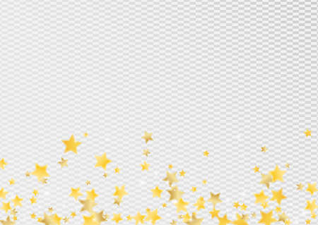 Golden Glamour Stars Vector Transparent Background. Cosmos Sparkle Background. Dust Template. Gold Shiny Confetti Banner.のイラスト素材