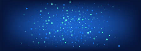 Blue Square on  Blue Background. Effect Particle Design.