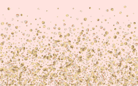 Gold Dot Christmas Pink Background. Effect Sequin Banner. Bronze Splash Art Postcard. Glow Modern Backdrop.のイラスト素材
