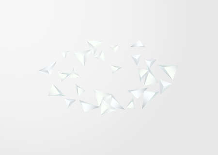 White Elements Dynamic Vector Gray Background. Shapes Abstract Magazine. Transparent Minimal...