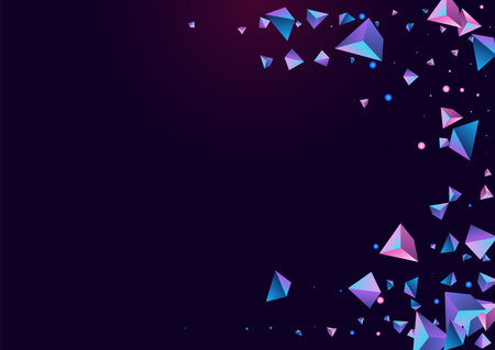 Unicorn Crystal Vector Dark Violet Background. Cosmic Abstract Stone Template. Bright Minimal Pyramid Presentation. Rainbow Jewel Dynamic Magazine.のイラスト素材