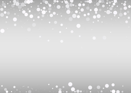 White Snowflake Vector Silver Background. Falling Snowfall Transparent. Winter Fantasy Texture. Xmas Blizzard Illustration.のイラスト素材