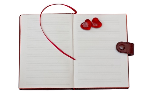 notebook with hearts の写真素材