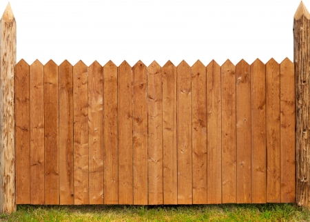 wooden fence isolated on white の写真素材