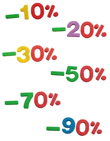 sale, 10 to 90 % off  の写真素材