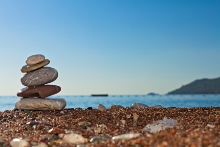 stones on the sea shoreの写真素材