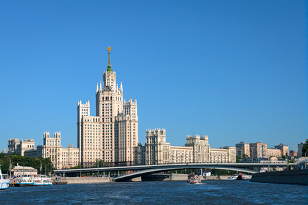 Kotelnicheskaya Embankment Building, on of seven skyscrapers in Moscow designed in the Stalinist styleの写真素材