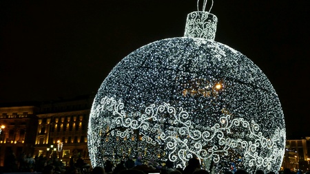 Christmas decoration in Moscow, Manegnaya square.の素材