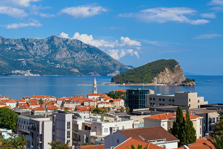 Budva, Sveti Nikola Island and Stari Gradの写真素材