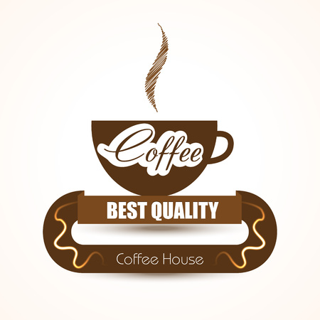 Coffee shop trendy background with coffee cup design for your works and brands vectorのイラスト素材