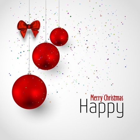 Xmas background with red balls vectorのイラスト素材