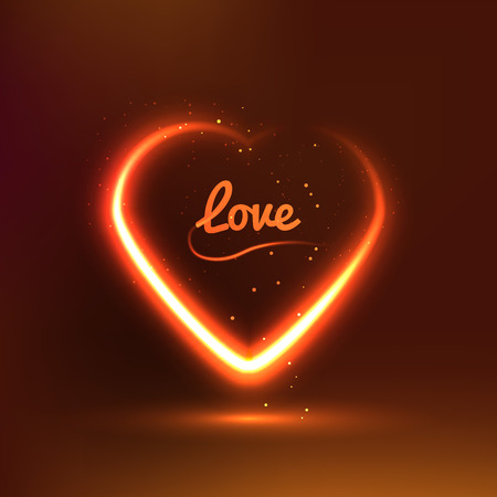 Dark background with glowing heart for my Valentine Valentine's day. Great Love vectorのイラスト素材