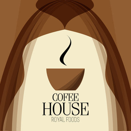 Coffee house background vector illustrationのイラスト素材
