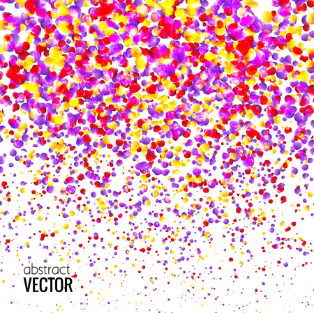 Colorful Confetti on White background. Christmas, Birthday, Anniversary Party Concept. Vector Illustration.のイラスト素材