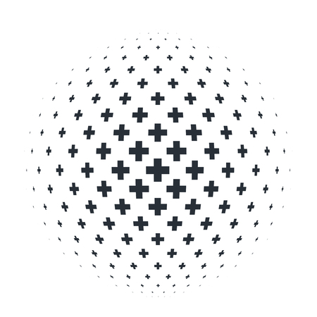Abstract 3D Sphere with Crosses. Vector illustration.のイラスト素材