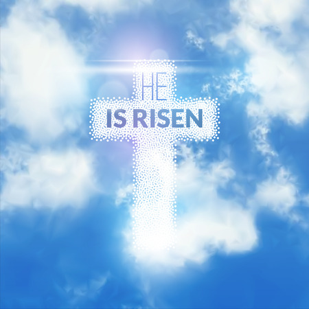 Easter christian celebration He is risen background.のイラスト素材