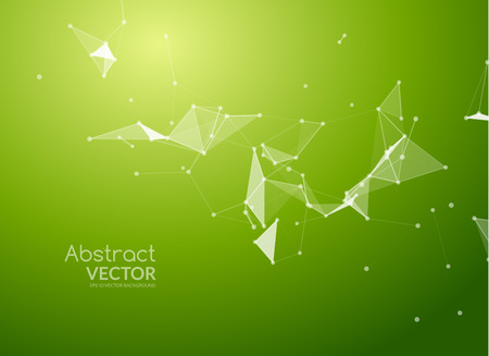 Abstract background. Futuristic style card. Background for business presentations. Molecular structure. Lines, point, planes in 3d space. Cybernetic dots, creative .のイラスト素材