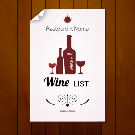 Wine list menu. Red and white vectorのイラスト素材