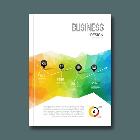 Business design background. Cover Magazine geometric shapes info-graphicのイラスト素材