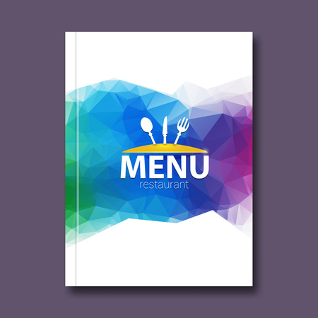 Trendy triangular restaurant menu design cover vectorのイラスト素材