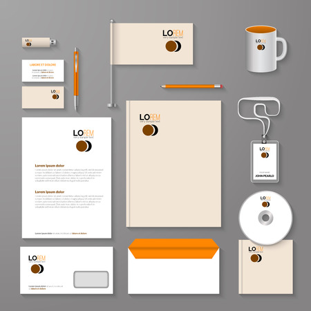 Abstract empty corporate identity template. Vector company style for brandbook and guideline.のイラスト素材