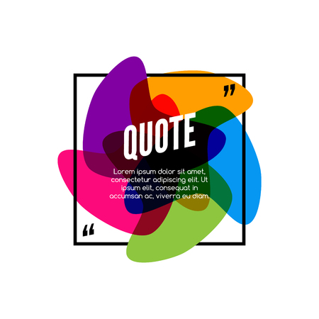 Vector colorful quote frame, colorful quote for modern design.の写真素材