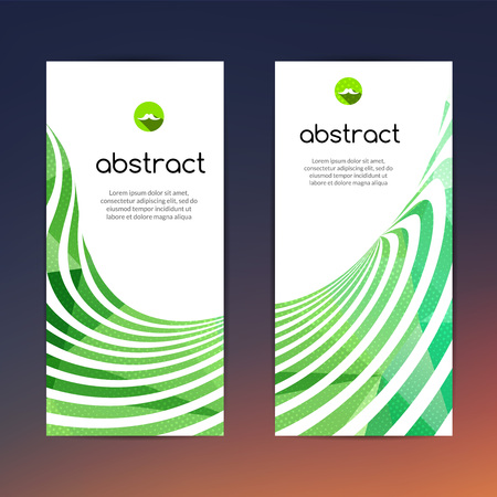 Colorful set of banners design with green lines.のイラスト素材