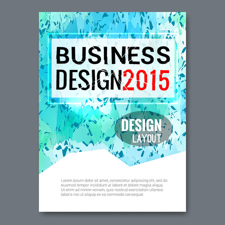Business design with fresh cold color background. Cover Magazine, report template vector illustration.のイラスト素材