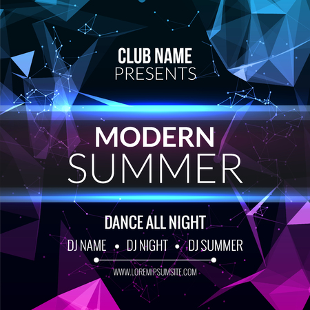 Modern Summer Club Music Party Template, Dance Party Flyer, brochure. Night Party Club sound Banner Posterのイラスト素材