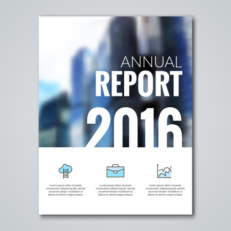 Annual report design template with blur background.のイラスト素材