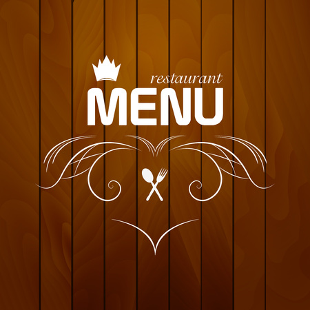 Restaurant menu on wood background vector illustrationのイラスト素材