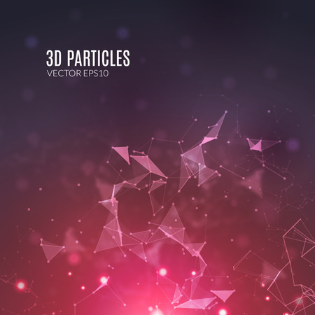 Abstract polygonal techno background. Futuristic style card. Business presentations. Lines, point, planes in 3d space. Cybernetic dots, creative bannerのイラスト素材