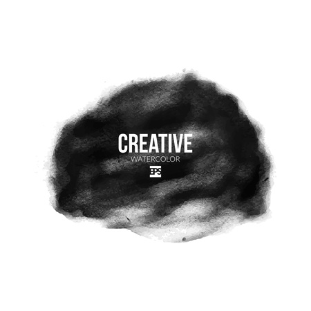 Abstract black grunge acrylic texture banner stain. Vector. Isolatedのイラスト素材