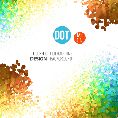 Vector abstract background. Colorful Dots like a Watercolor Imitation isolated on white. Banner design, card, poster, identity, web designのイラスト素材