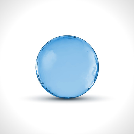 Vector 3D crystal glass sphere ball isolated illustration.のイラスト素材