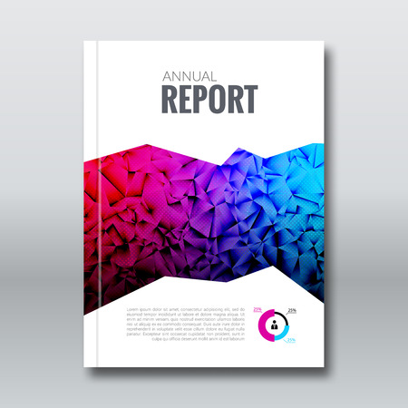 Cover Report Business Colorful Triangle Polygonal Geometric pattern Design Background, Cover Magazine, Brochure Book Cover Template, vector illustration.のイラスト素材