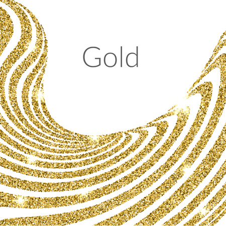 Abstract Business Background with Golden 3d Wave Lines stripes.のイラスト素材