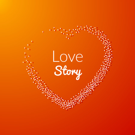 Valentine Dot Background with Heart shape. Love story. Happy Valentine Day Holiday background.のイラスト素材