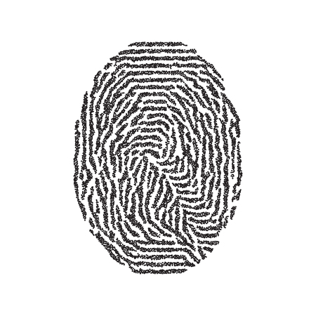 Fingerprint. Vector black isolated fingerprint on white backgroundのイラスト素材