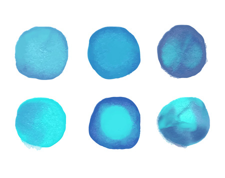Vector watercolor dots set. Colorful watercolor blots.のイラスト素材