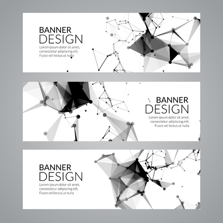 Vector set geometric polygonal banners. Technology modern business templateの写真素材