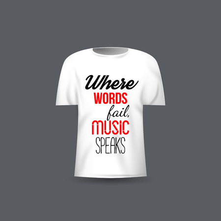 Musical vector t-shirt design template with quote.のイラスト素材