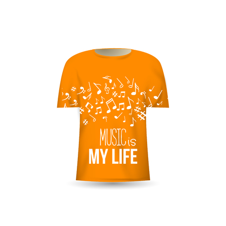 Music is my life t-shirt vector design template.のイラスト素材