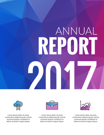 Cover Annual Report Business Colorful Triangle Polygonal Geometric Design Background, Brochure Book vector designのイラスト素材